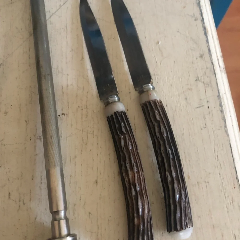 Vintage Bakelite Horn Handle Serving Utensils